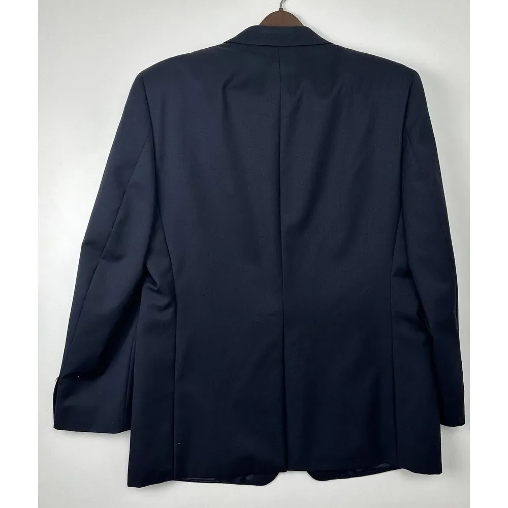 Lauren Ralph Lauren Navy Blue‎ Gold Buttons Blazer Wool SportCoat No Size Tag